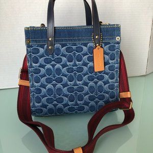 Coach Field Tote 22 in Signature Denim